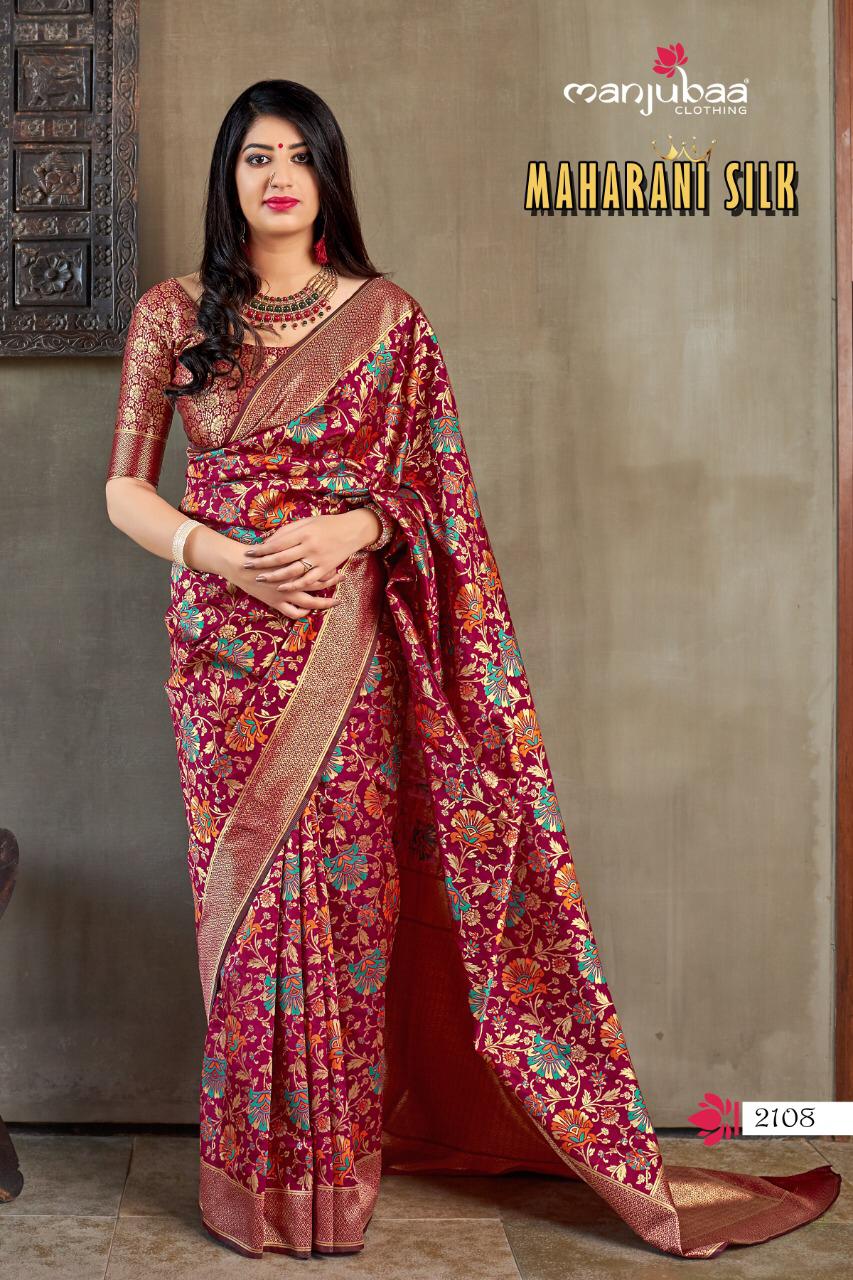 Manjubaa Clothing MAHARANI SILK 2108 Sarees Silk Singles