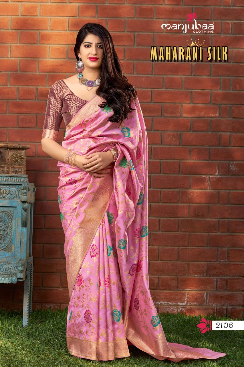 Manjubaa Clothing MAHARANI SILK Sarees Silk Singles