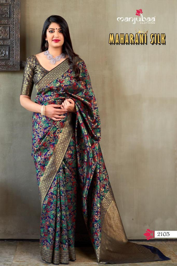 Manjubaa Clothing MAHARANI SILK 2103 Sarees Silk Singles