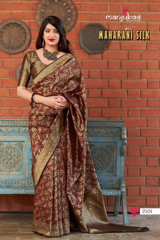 Manjubaa Clothing MAHARANI  SILK 2101 Sarees Silk Singles