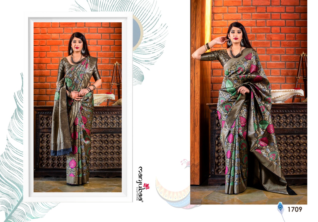 Manjubaa Clothing MEHER SILK 1709 Sarees Silk Singles