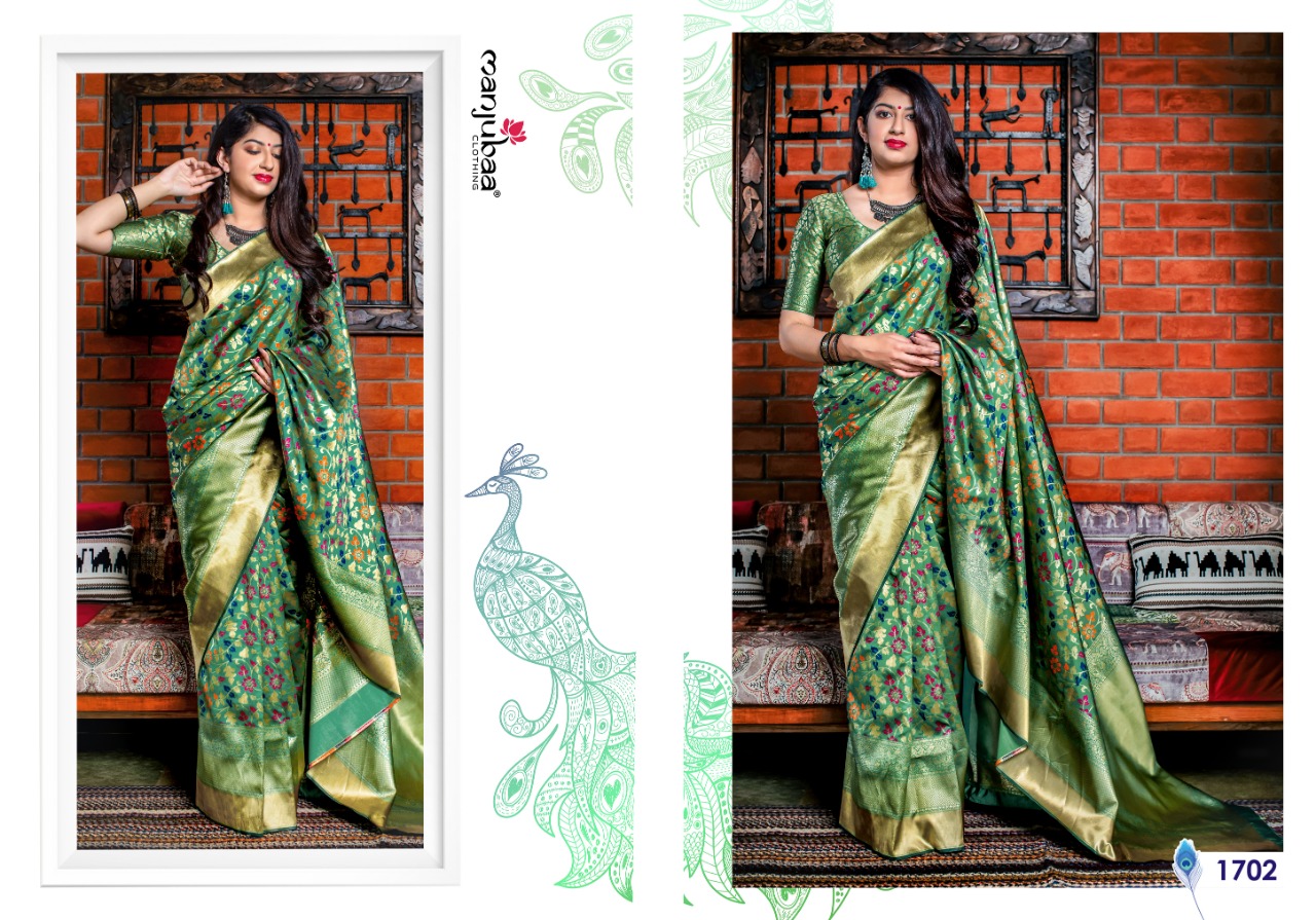 Manjubaa Clothing MEHER SILK 1702 Sarees Silk Singles