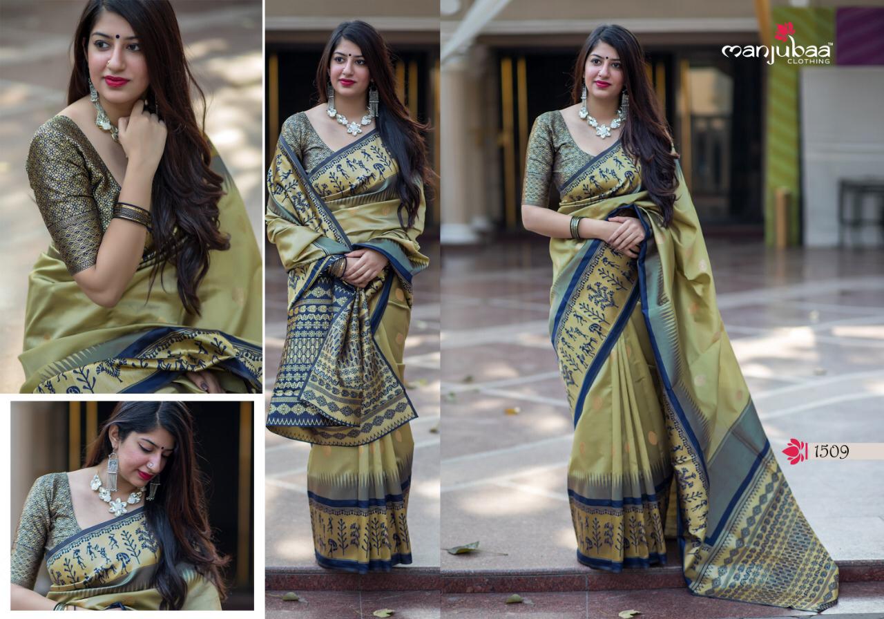 Manjubaa Clothing MANNAT SILK 1509  Sarees Silk Singles