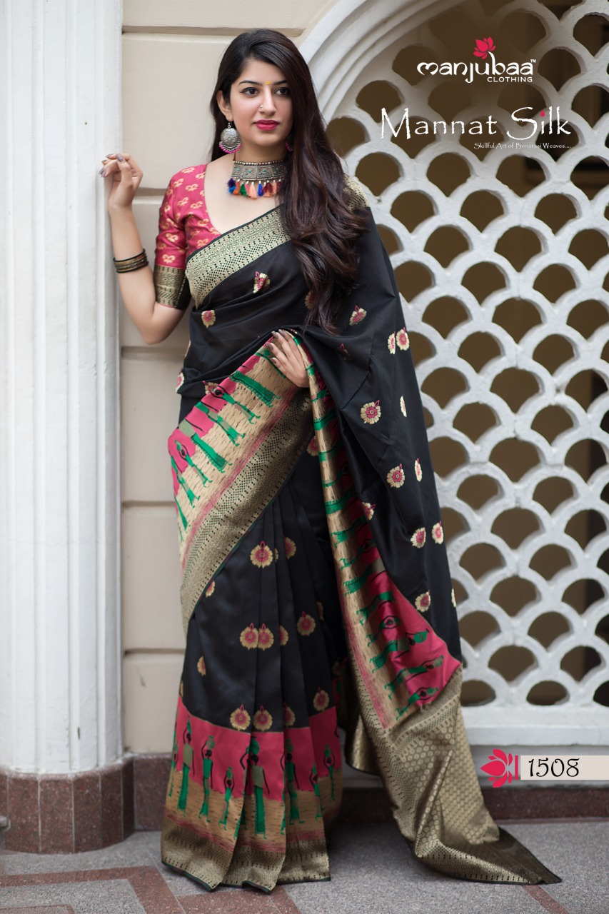 Manjubaa Clothing MANNAT SILK 1508 Sarees Silk Singles