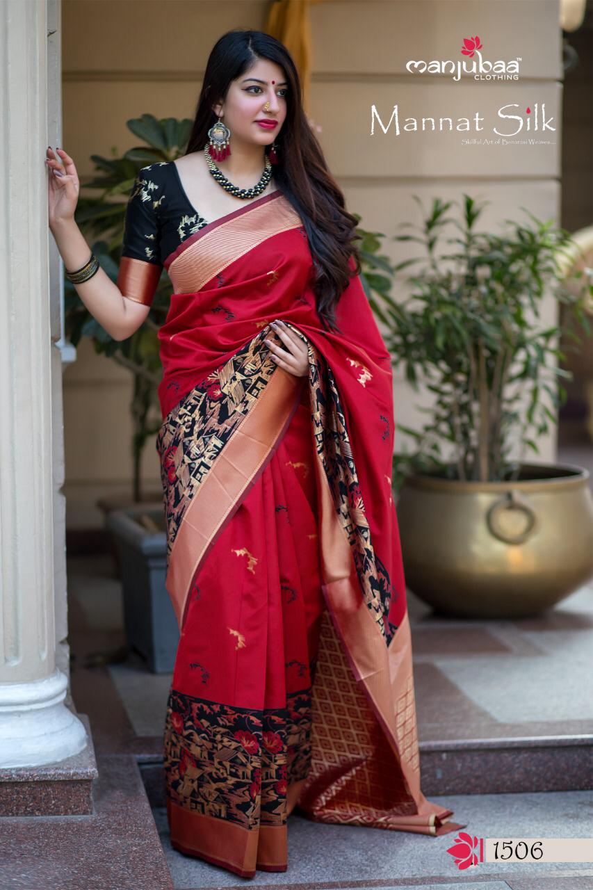 Manjubaa Clothing MANNAT SILK 1506 Sarees Silk Singles