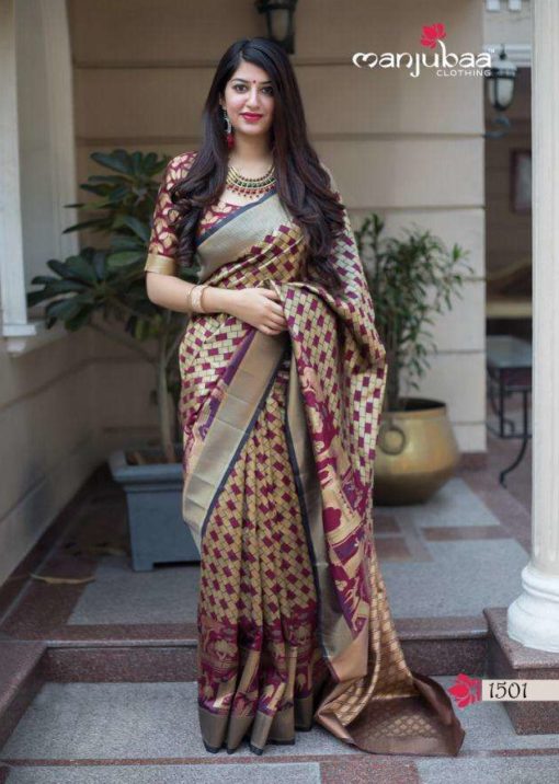 Manjubaa Clothing MANNAT SILK 1501 Sarees Silk Singles