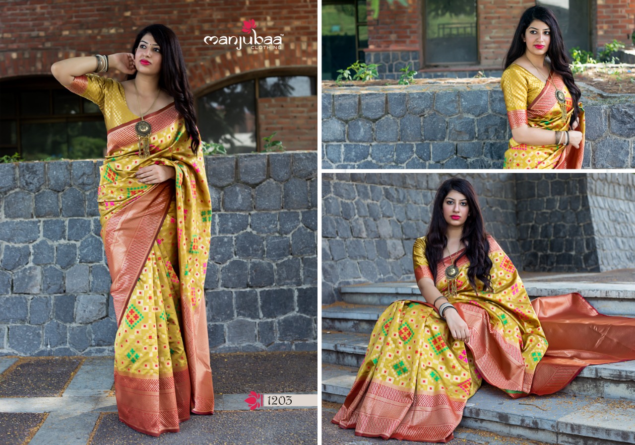 Manjubaa Clothing MAHESHWARI 1203 Sarees Silk Singles