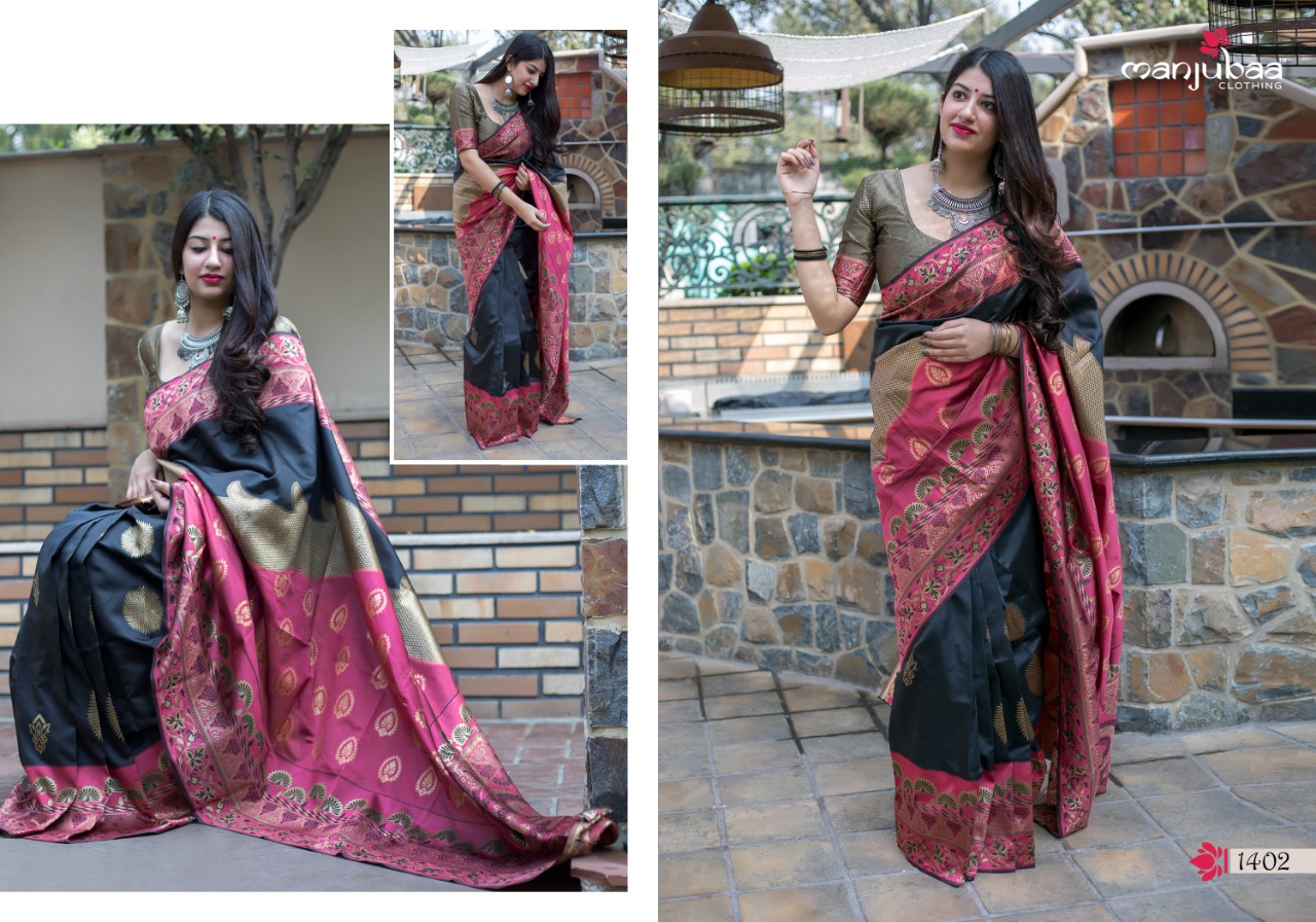 Manjubaa Clothing MIDHUSHA SILK 1402 Sarees Silk Singles