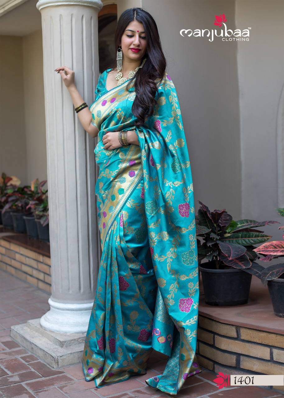 Manjubaa Clothing MIDHUSHA SILK 1401 Sarees Silk Singles