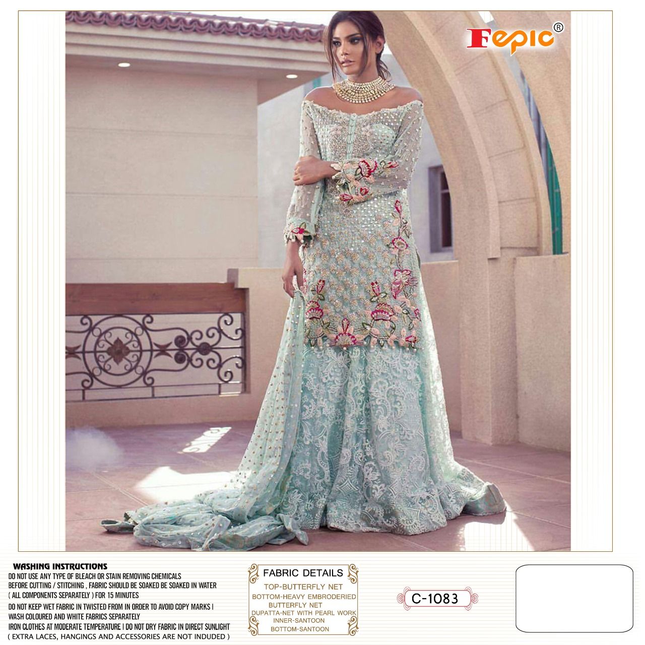 fepic rosemeen c 1083 geogette catchy look salwar suit singal