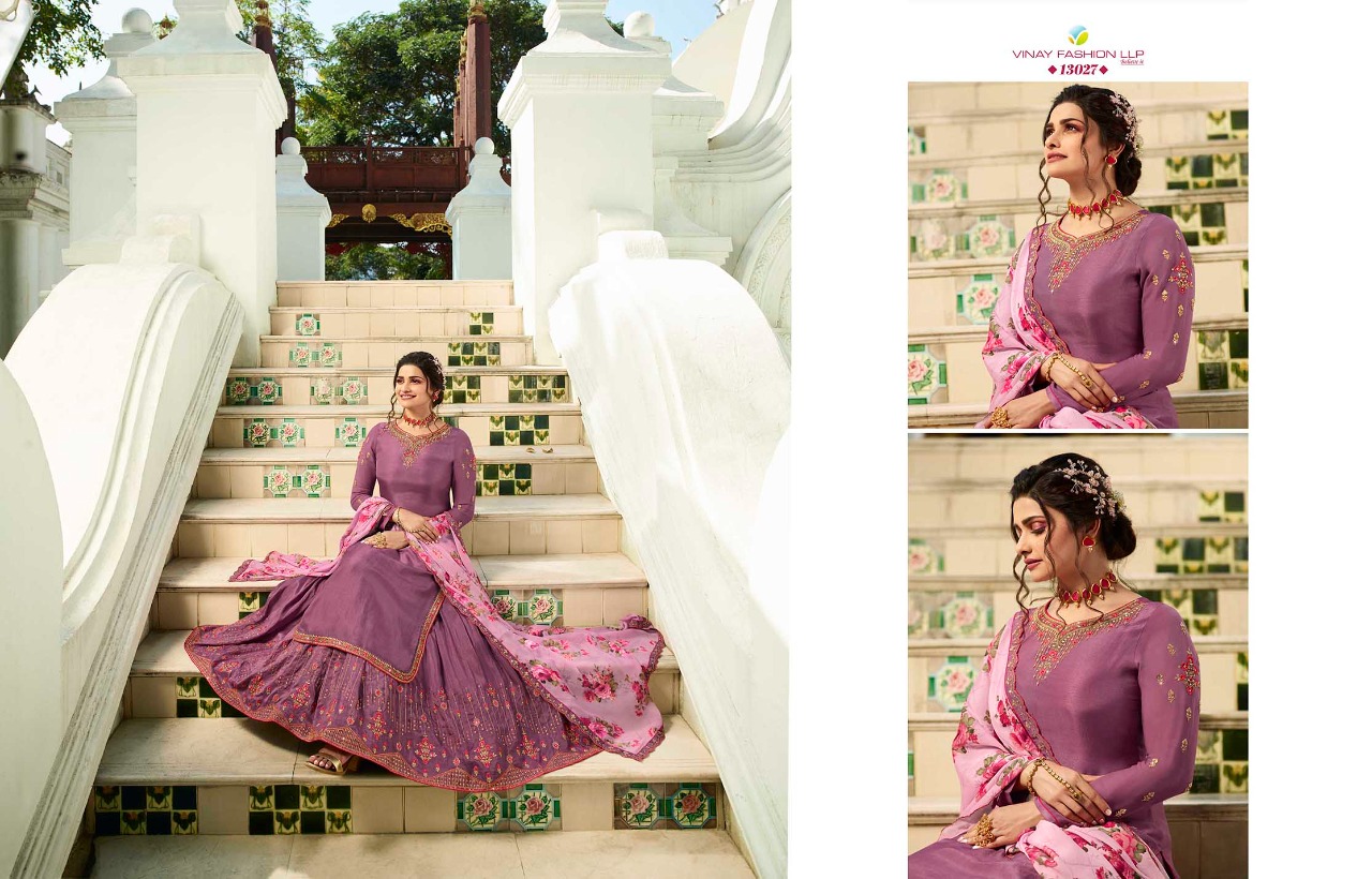 vinay fashion kaseesh lifestyle 3  muslin satin regal style sharara style salwar suit catalog