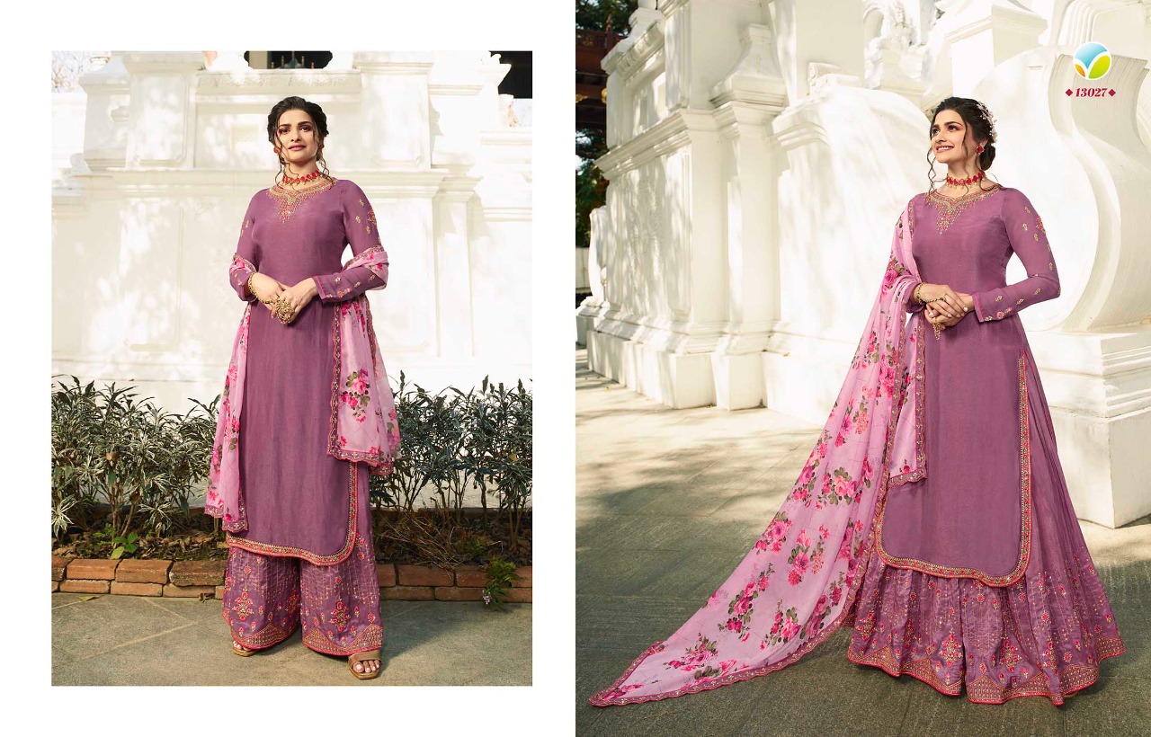 vinay fashion kaseesh lifestyle 3  muslin satin regal style sharara style salwar suit catalog