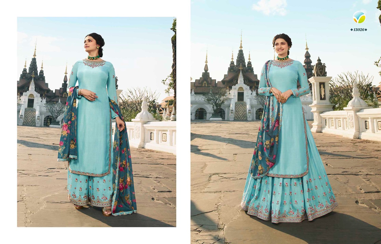 vinay fashion kaseesh lifestyle 3  muslin satin regal style sharara style salwar suit catalog