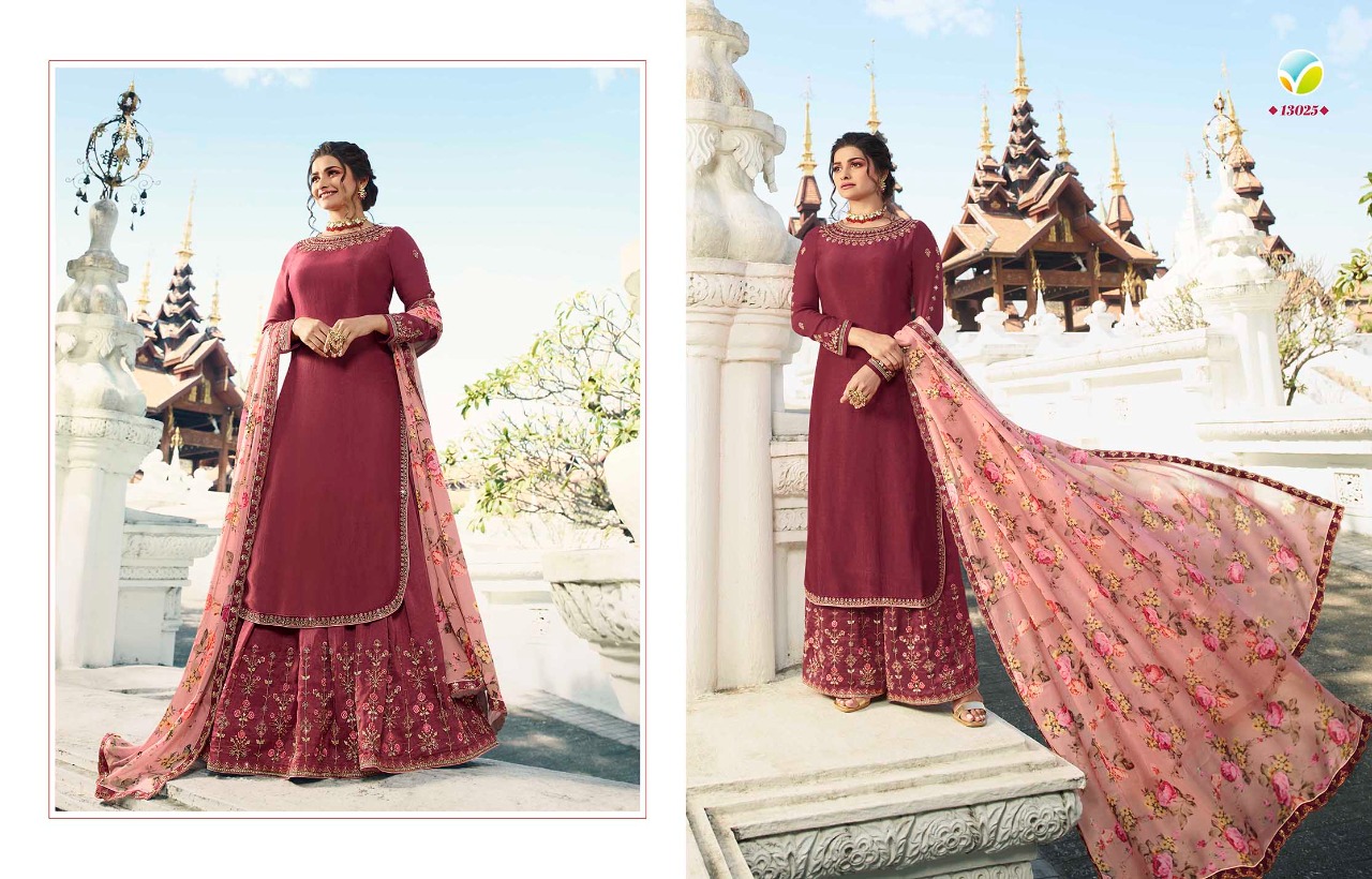 vinay fashion kaseesh lifestyle 3  muslin satin regal style sharara style salwar suit catalog