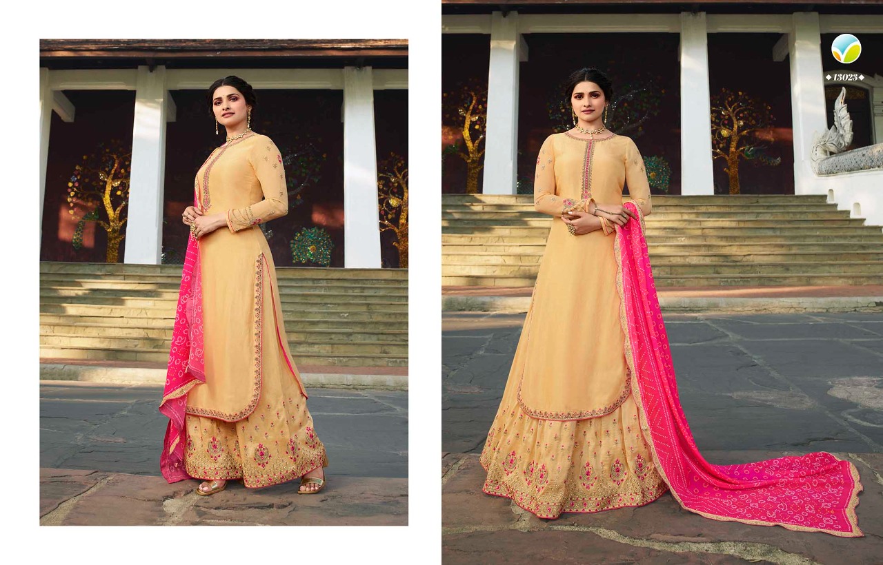 vinay fashion kaseesh lifestyle 3  muslin satin regal style sharara style salwar suit catalog