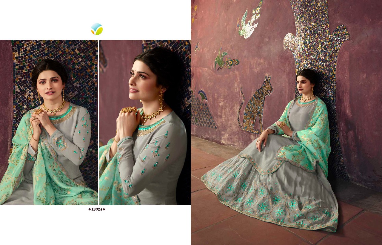 vinay fashion kaseesh lifestyle 3  muslin satin regal style sharara style salwar suit catalog