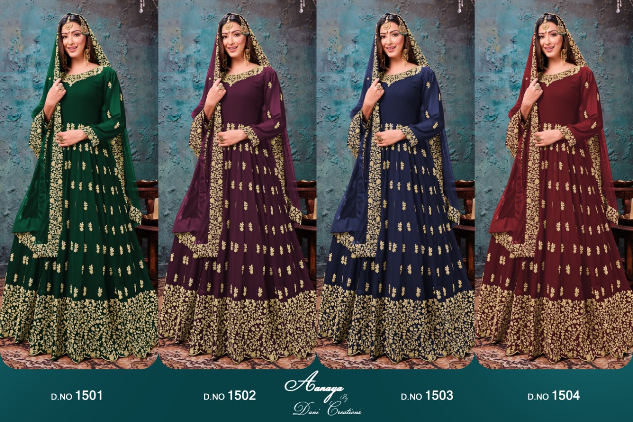 dani aanaya 1500 series vol 115 georgget regal look salwar suit catalog