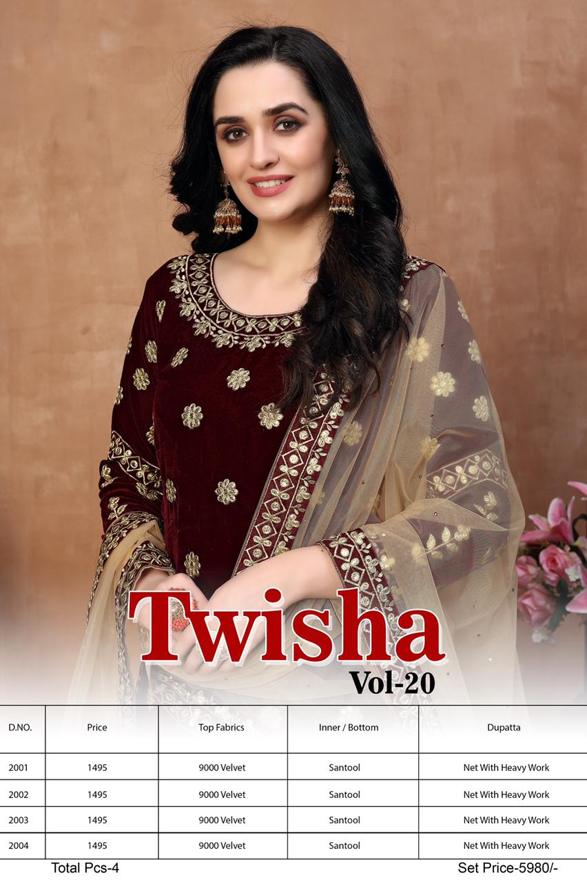 dani Twisha 2000 series vol 20 velvet astonishing look salwar suit catalog