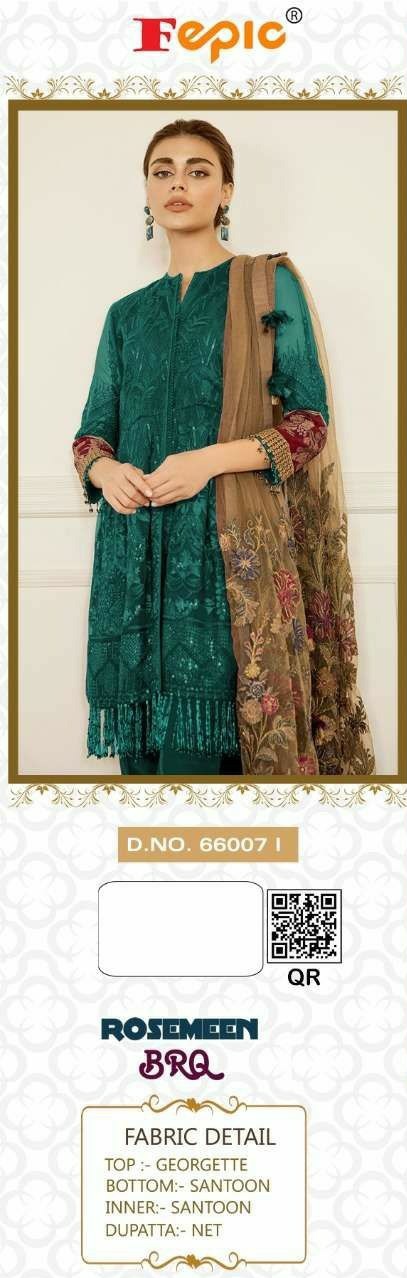 fepic rosemeen 66007 gorgette decent look salwar suit catalog