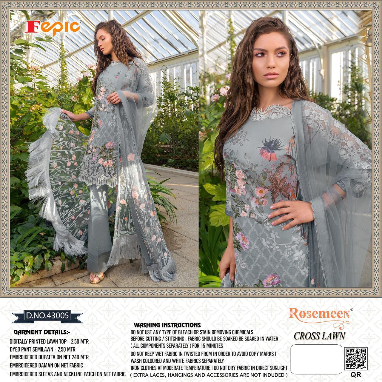 fepic rosemeen cross lawn super nx cotton astonishing salwar suit catalog