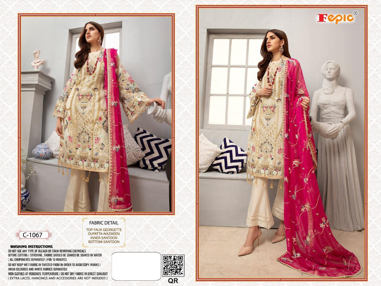 fepic rosemeen c 1067 georgette graceful look salwar suit singal