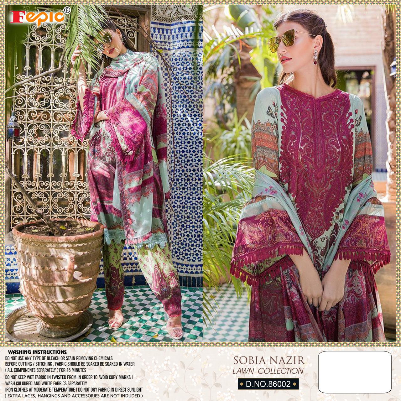 fepic rosmeen sobia nazir lawn collection cambric cotton gorgeous look salwar suit catalog