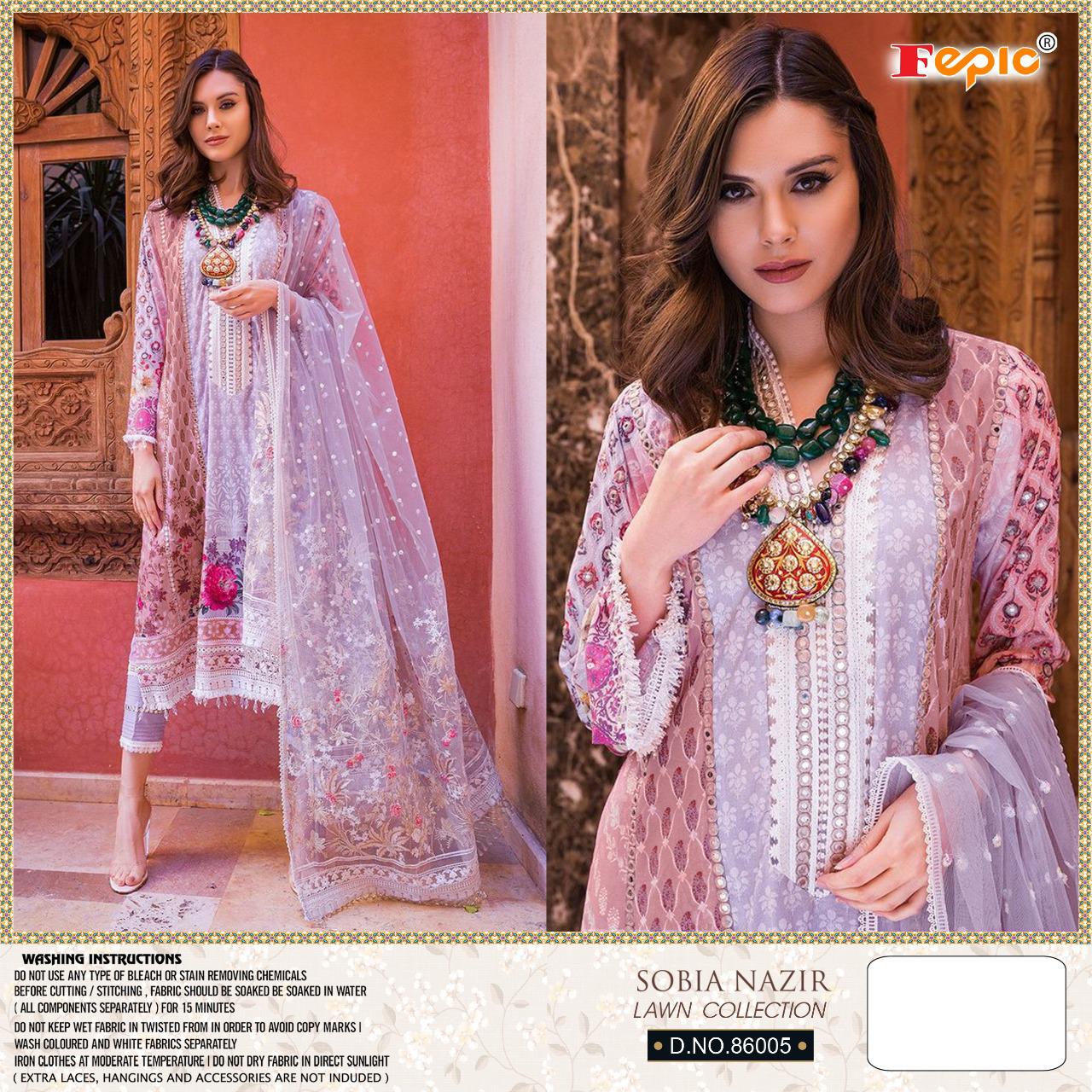 fepic rosmeen sobia nazir lawn collection cambric cotton gorgeous look salwar suit catalog