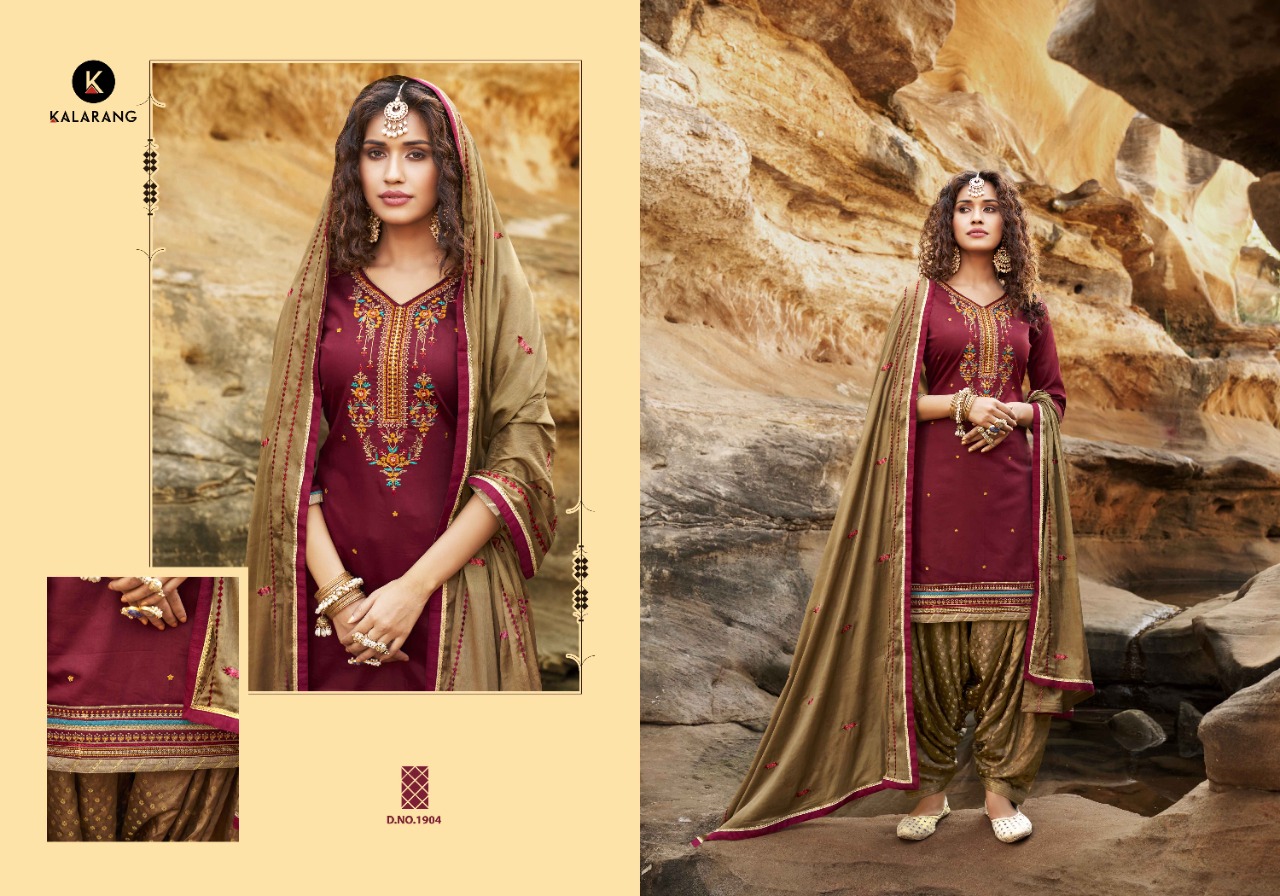 kalarang prakruti jam silk authentic fabric patiyala style salwar suit catalog