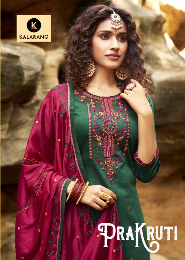 kalarang prakruti jam silk authentic fabric patiyala style salwar suit catalog