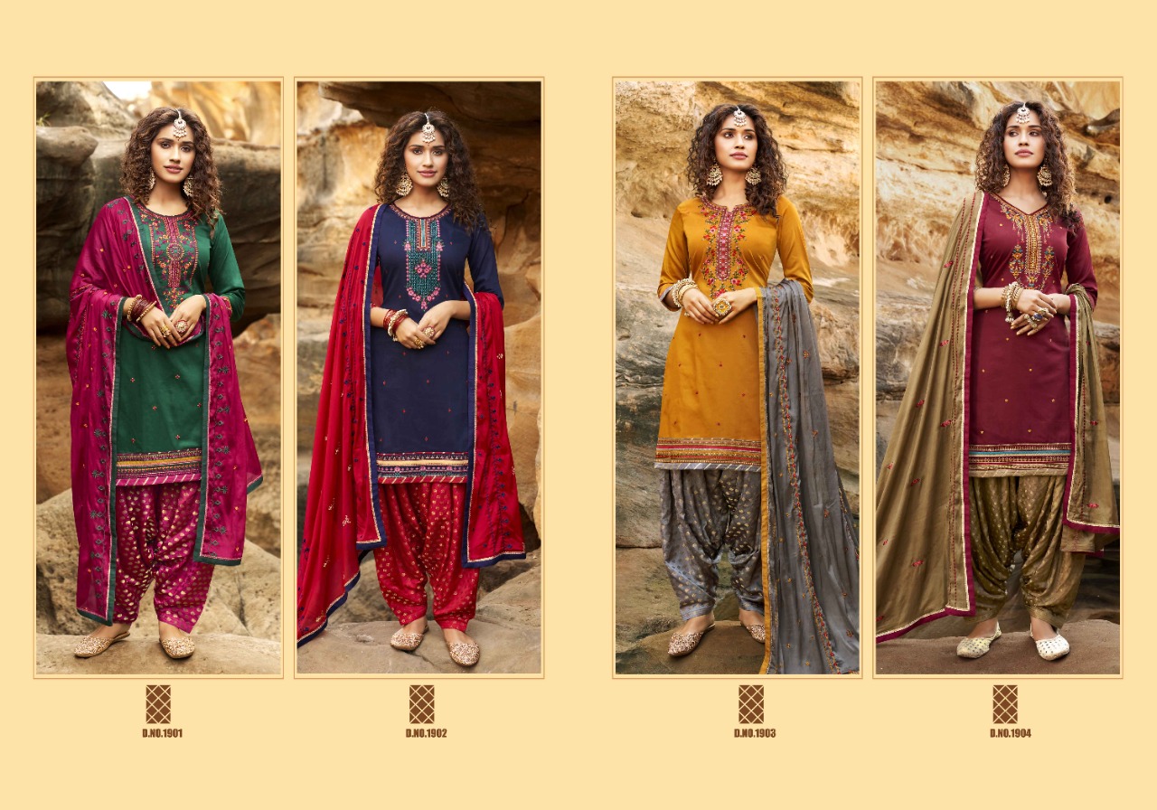 kalarang prakruti jam silk authentic fabric patiyala style salwar suit catalog