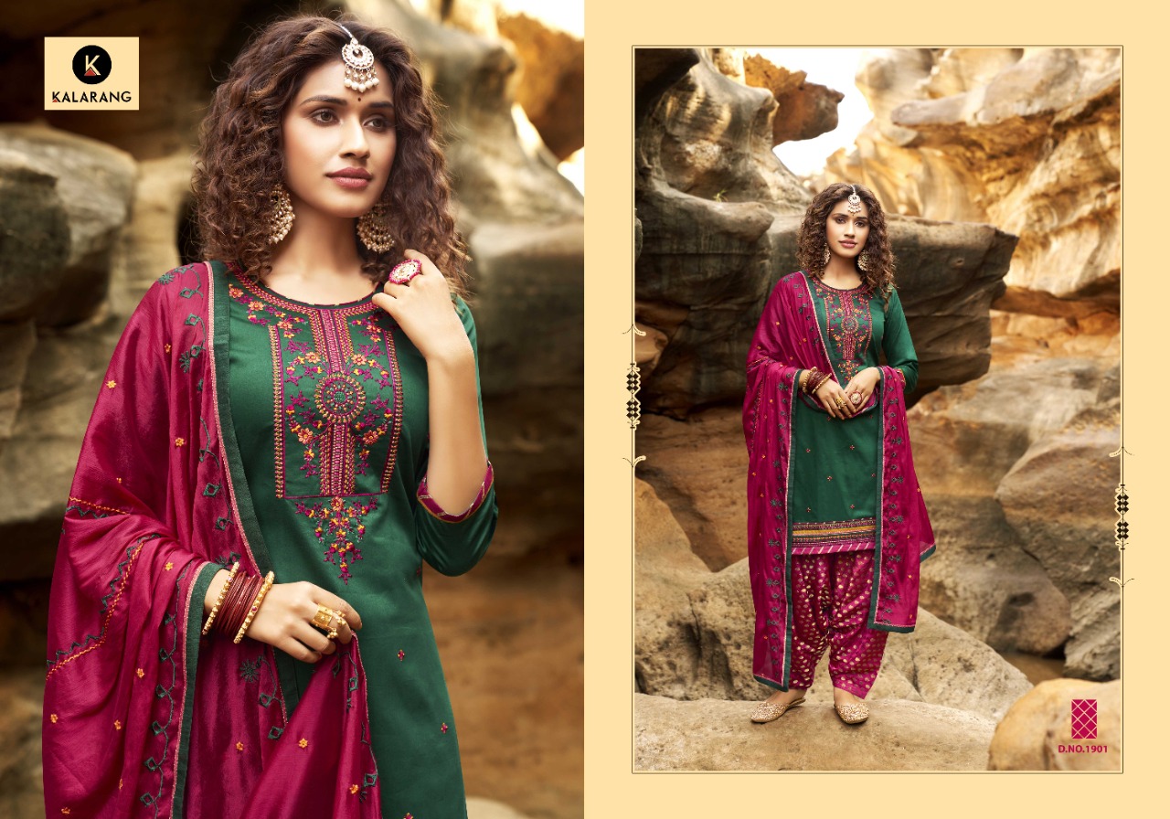 kalarang prakruti jam silk authentic fabric patiyala style salwar suit catalog