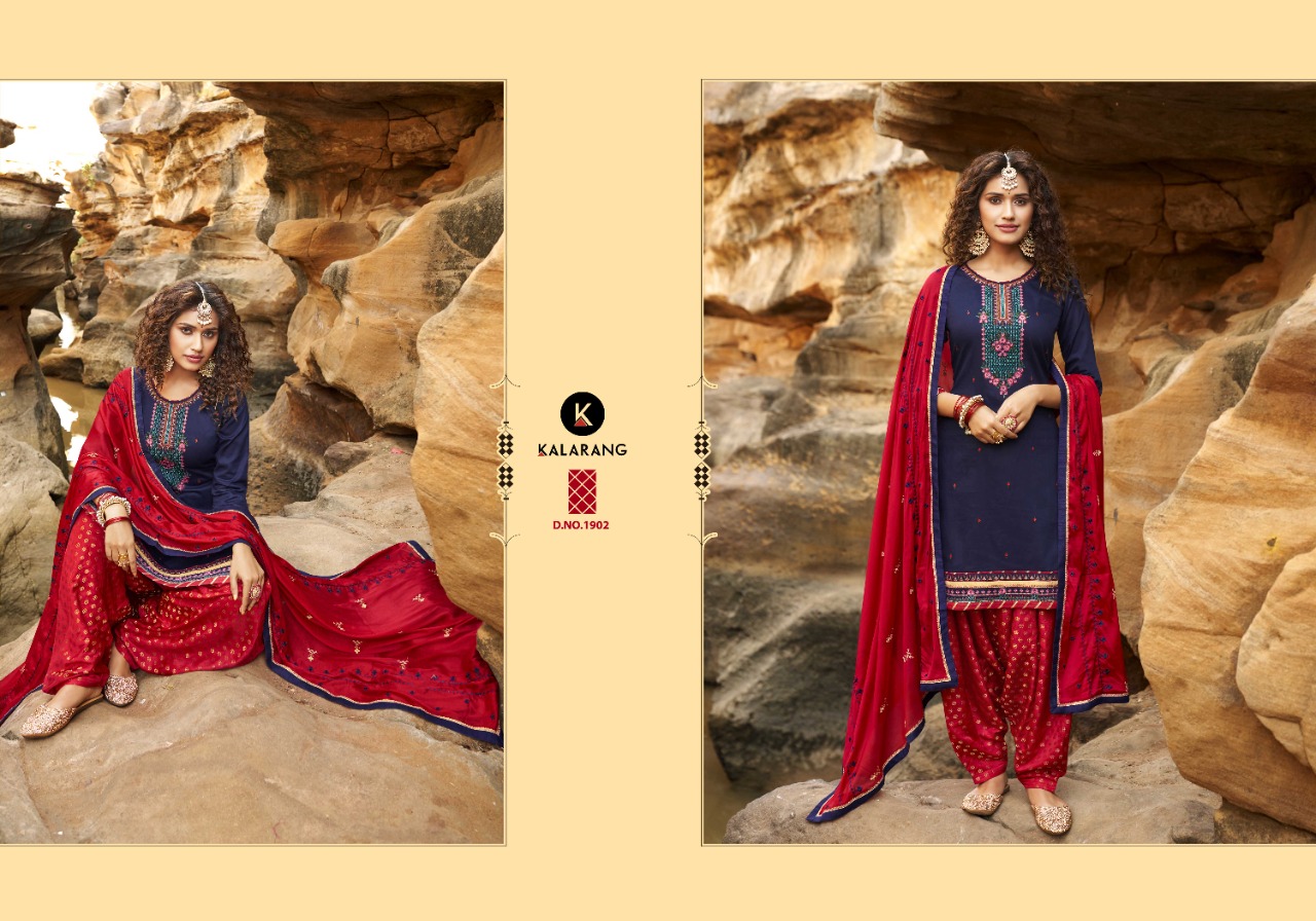 kalarang prakruti jam silk authentic fabric patiyala style salwar suit catalog