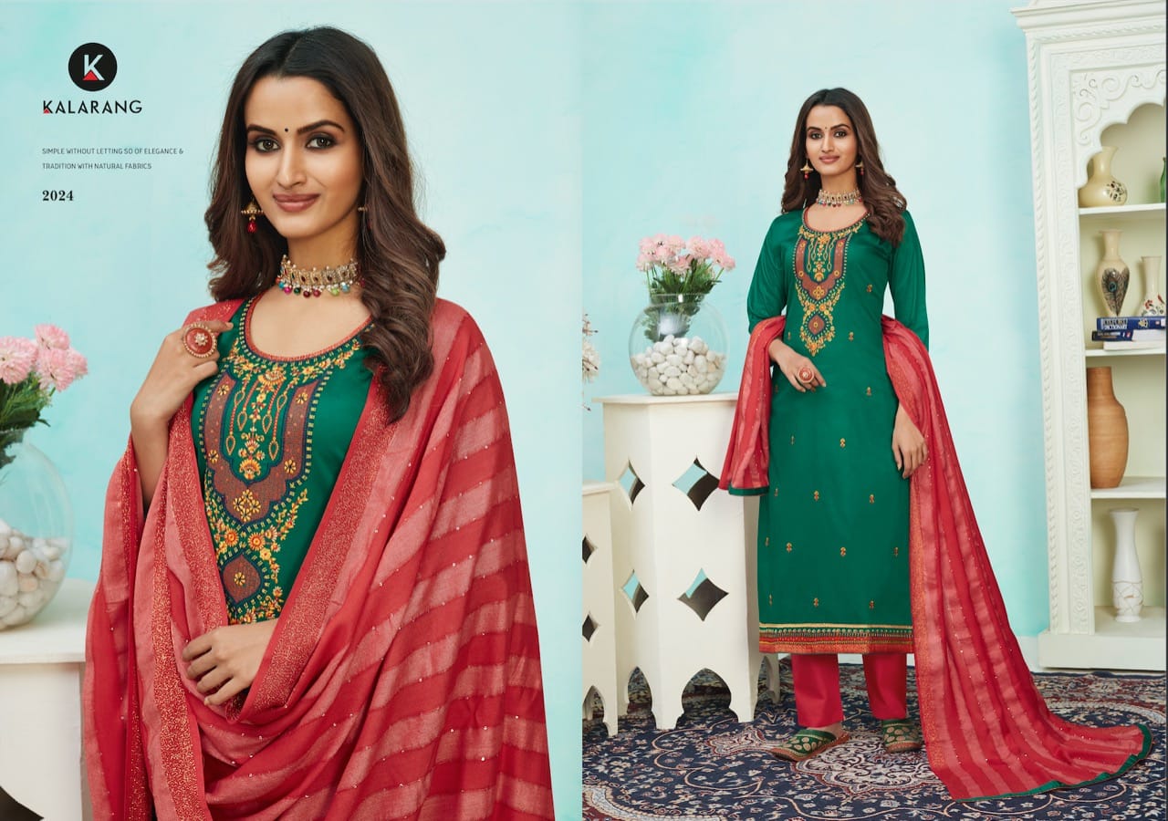 kalarang saloni vol 5 silk cotton regal look salwar suit catalog