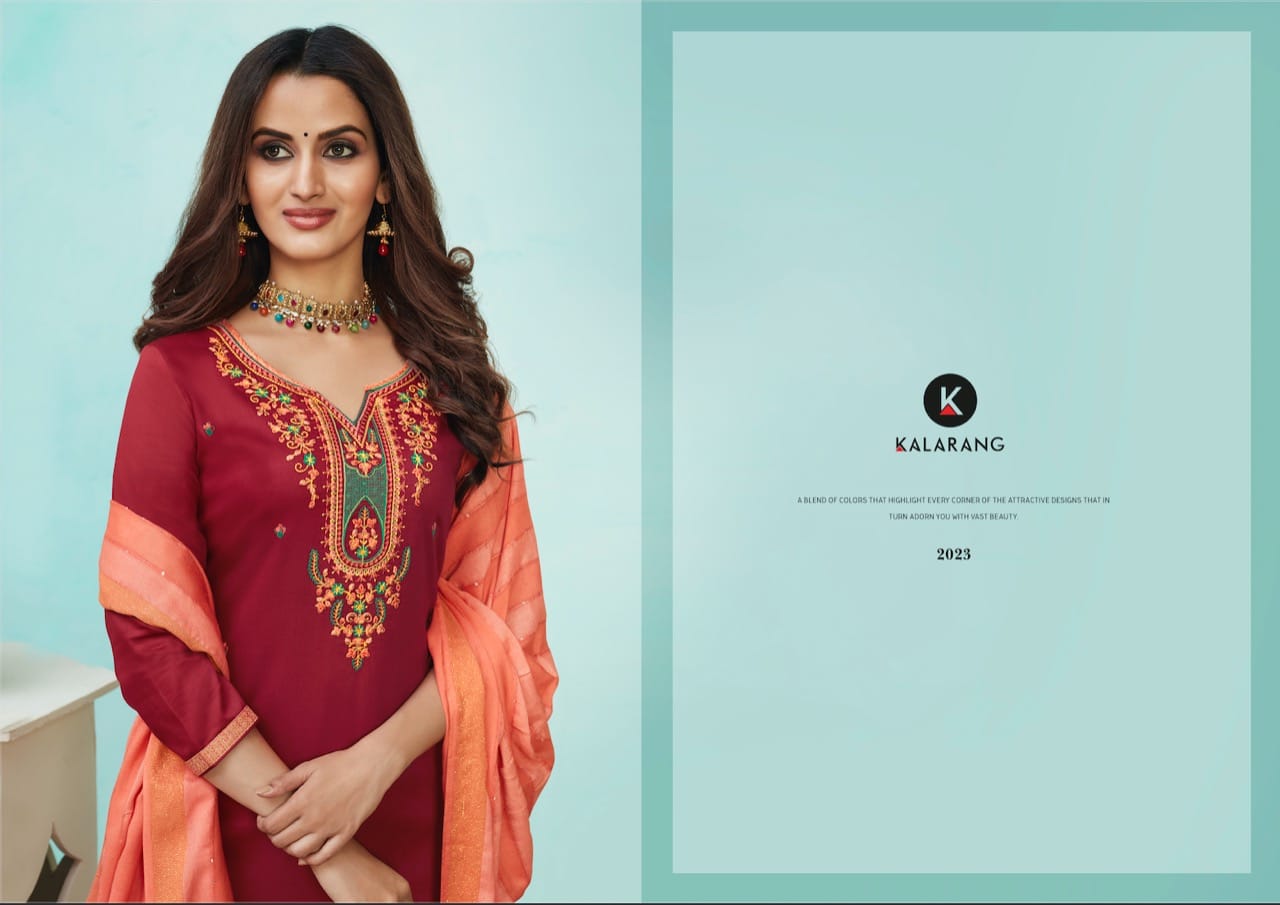 kalarang saloni vol 5 silk cotton regal look salwar suit catalog