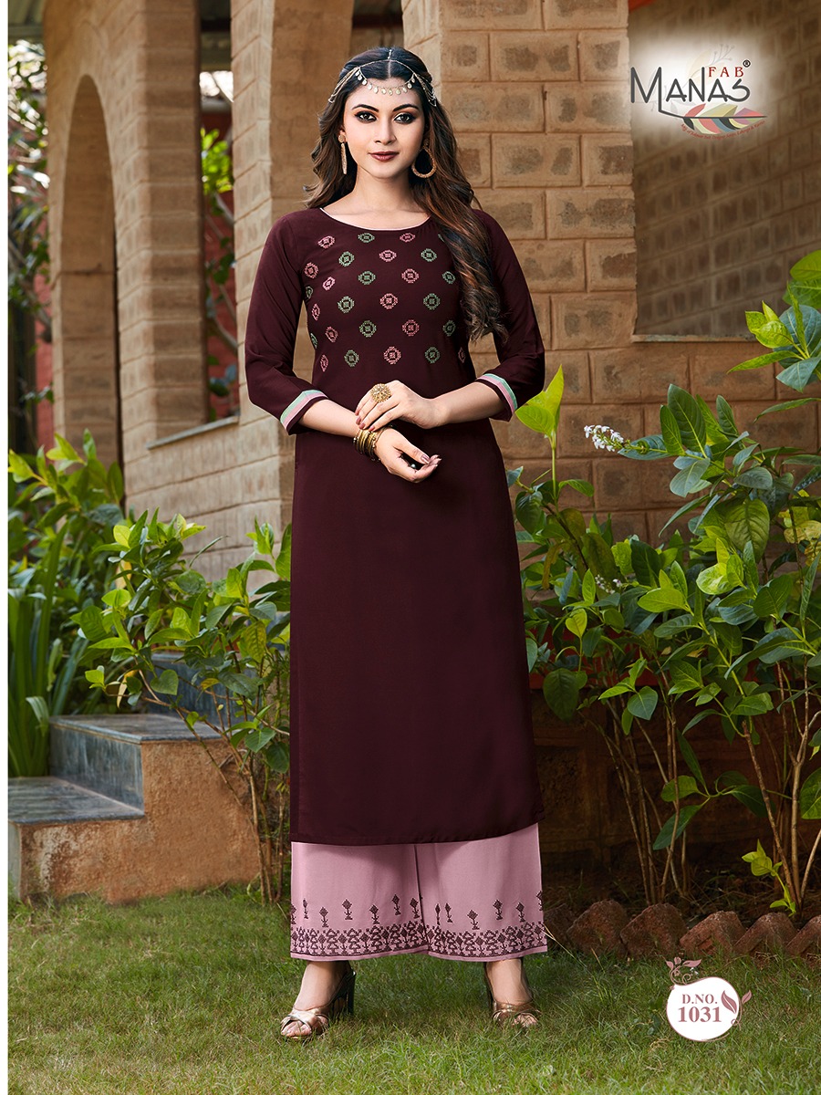 manas fab anishka vol 5 rayon gorgeous look kurti with bottom catalog