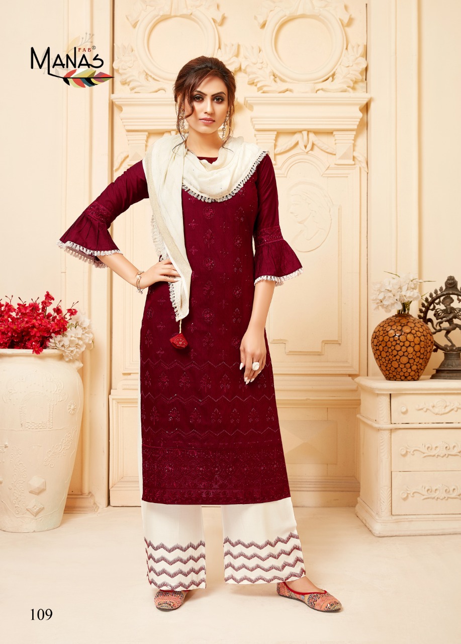 manas lucknowi vol 2 fancy astonishing style kurti Bottom with Stoles Dupatta catalog