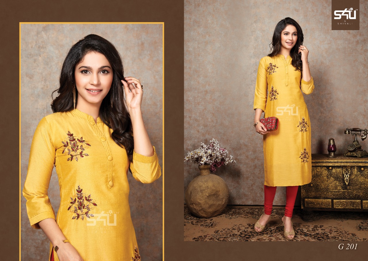 s4u Glamour vol 2 chinon silk gorgeous look kurti catalog