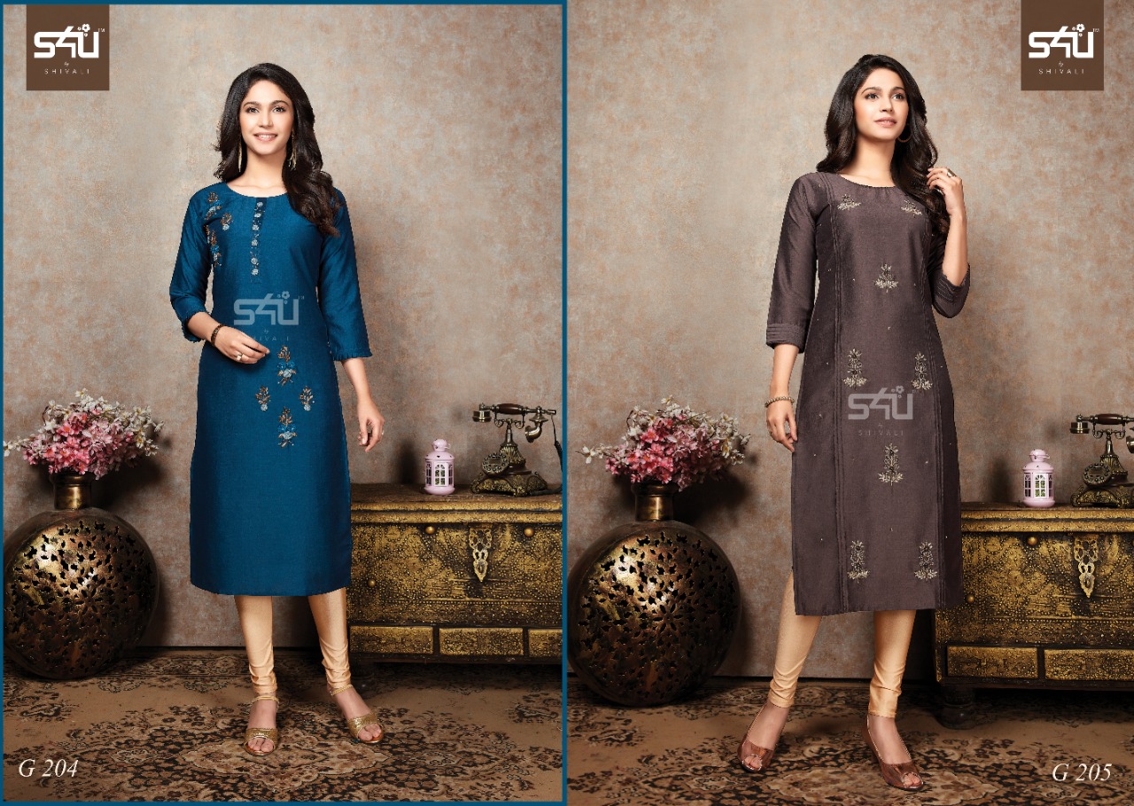 s4u Glamour vol 2 chinon silk gorgeous look kurti catalog