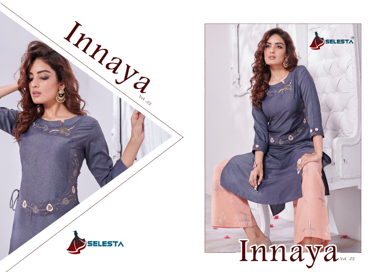 selesta innaya vol 2 silk catchy look kurti bottam catalog