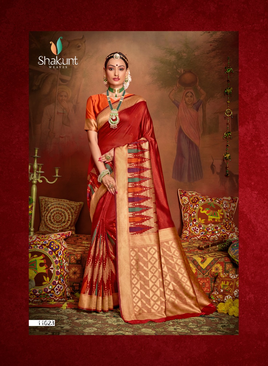 shakunt paaro art silk elegant saree catalog