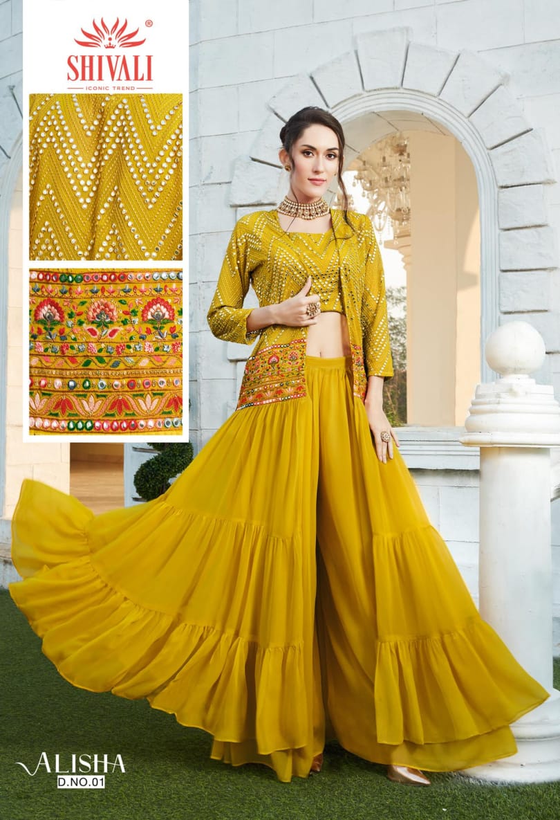 shivali alisha vol 6 fancy innovative stylish sharara catalog