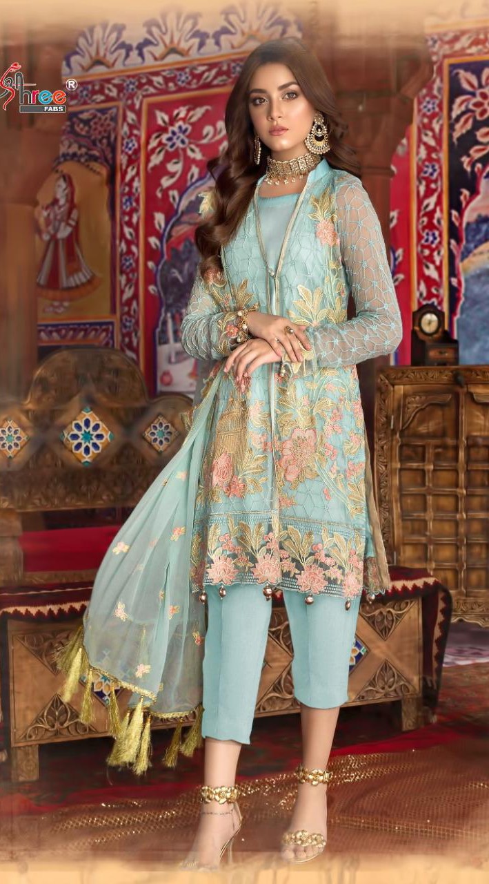 shree fabs s 238 georgatte catchy look salwar suit singal