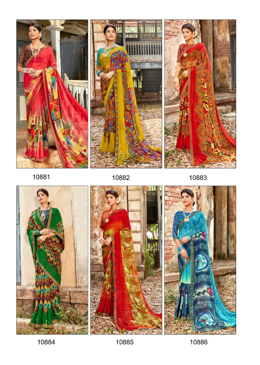 vallabhi ibiza georgget attrective colours sarees catalog