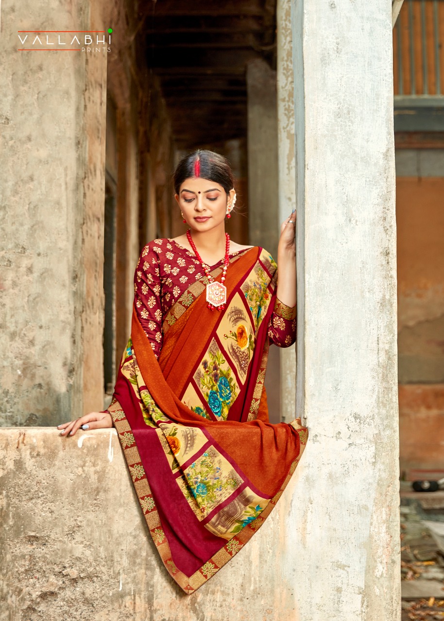 vallabhi ibiza georgget attrective colours sarees catalog