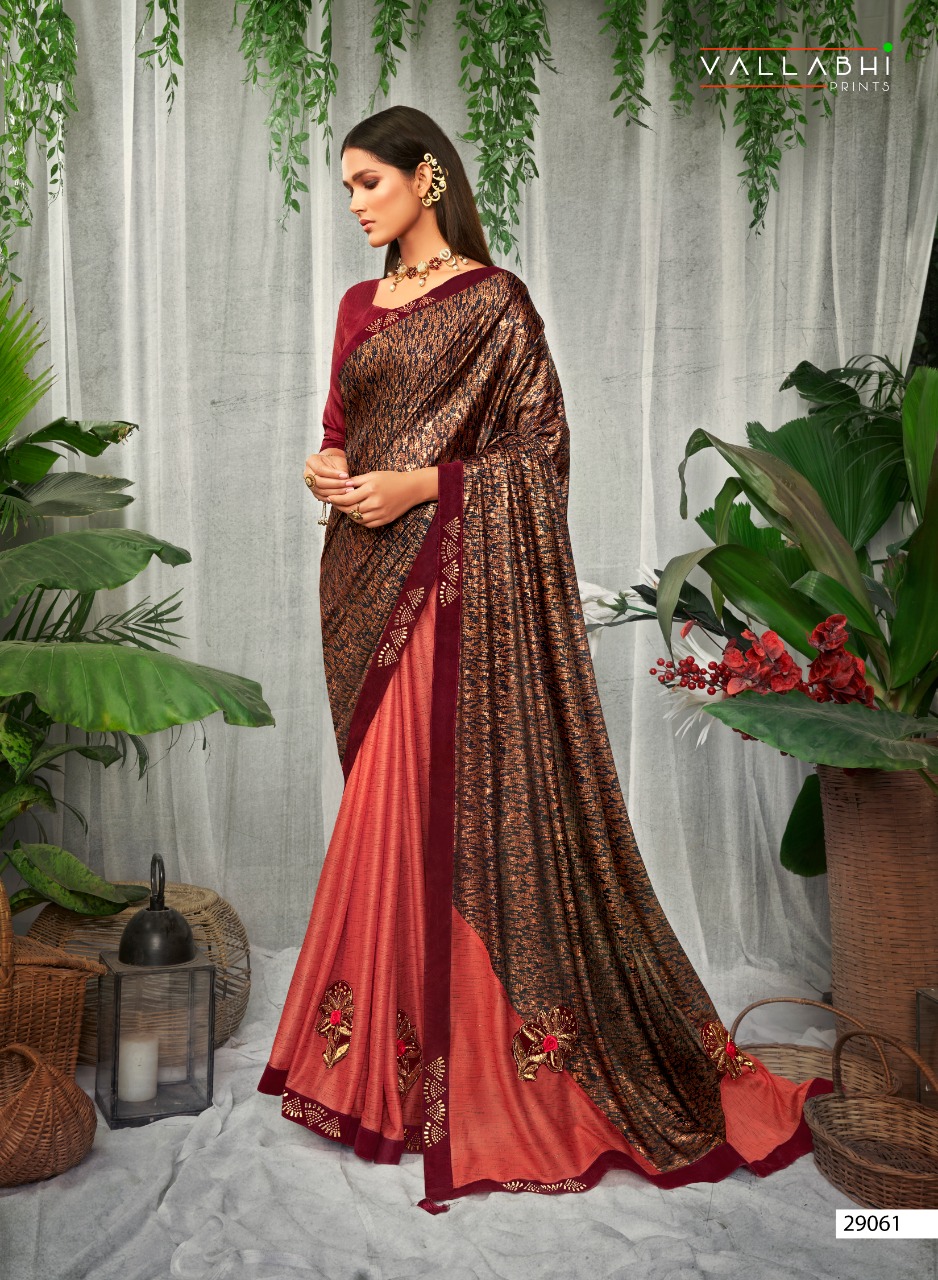 Vallabhi michelle silk authentic fabric saree catalog