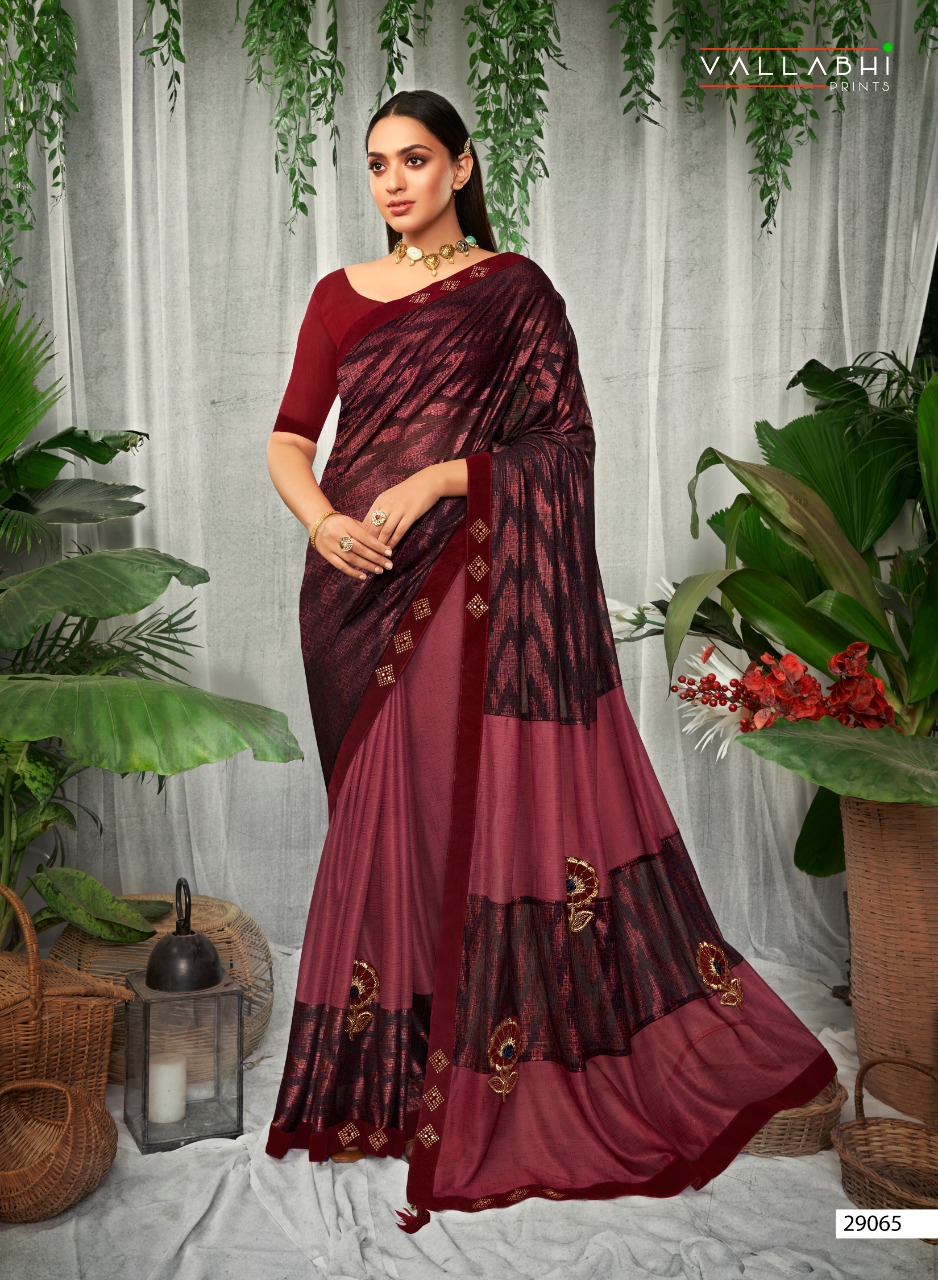 Vallabhi michelle silk authentic fabric saree catalog