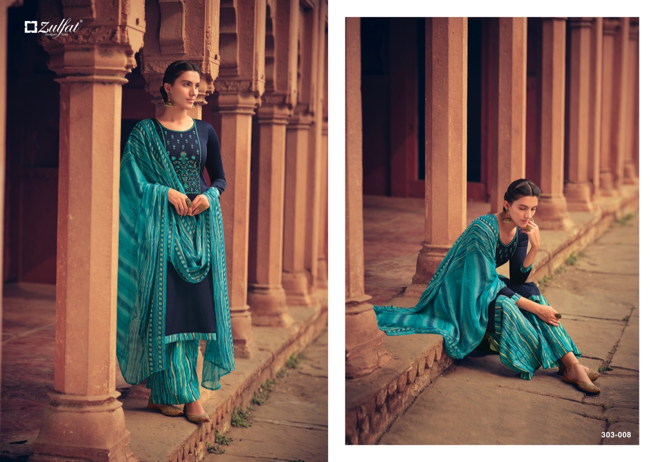 zulfat designer mohini cotton authentic fabric salwar suit catalog