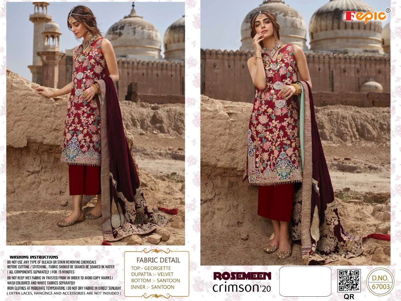 FEPIC rosemeen  67003 Salwar Kameez Georgette Singles