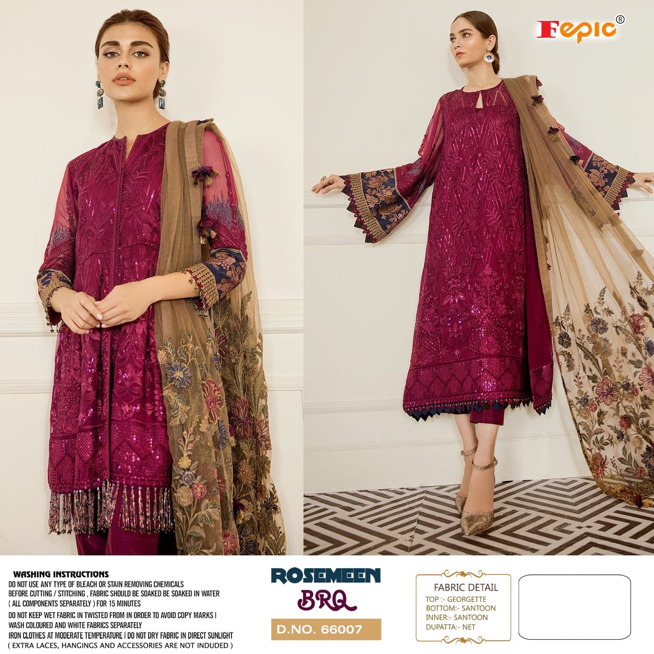 FEPIC Rosemeen 66007  Salwar Kameez Georgget Singles