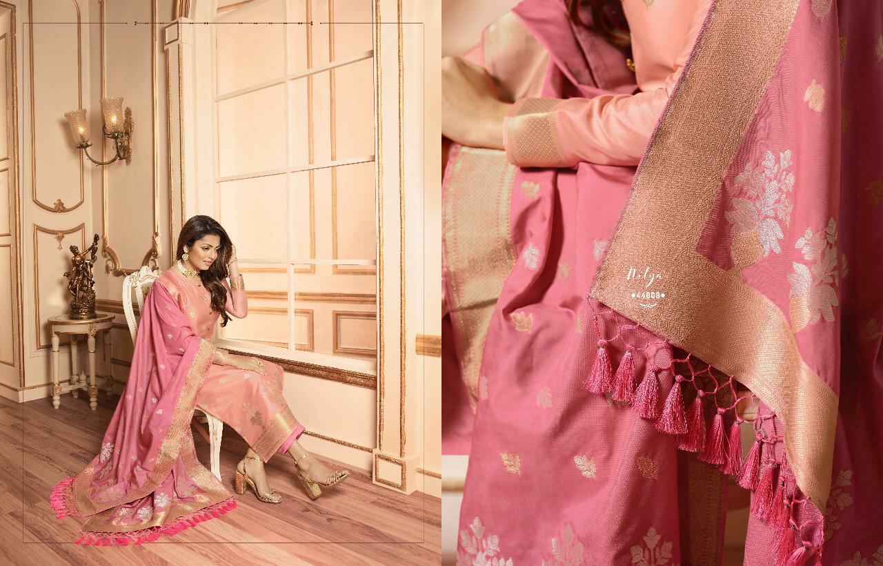 l t fashion nitya VOL 144  silk jacquard fency look salwar suit catalog